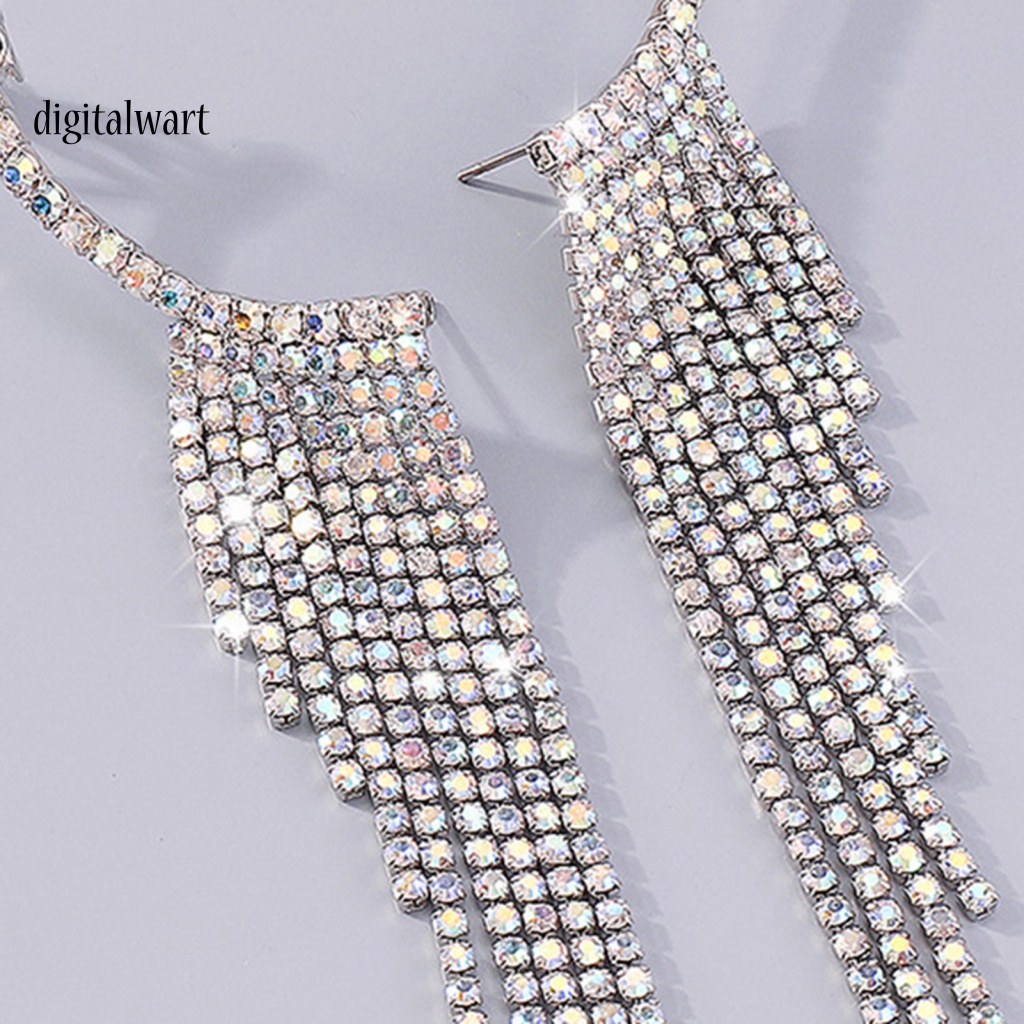 Kỹ Thuật Số| 1 Đôi Bông Tai Tua Rua Dáng Dài Đính Đá Thời Trang Dự Tiệc