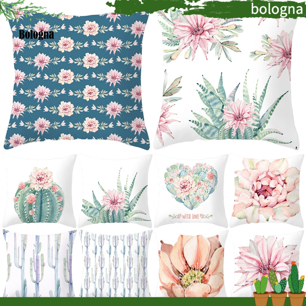 Vỏ Gối Polyester Hình Vuông In Họa Tiết Cây Lá Có Thể Giặt Rửa Cho Gối / Xe Hơi / Giường Ngủ