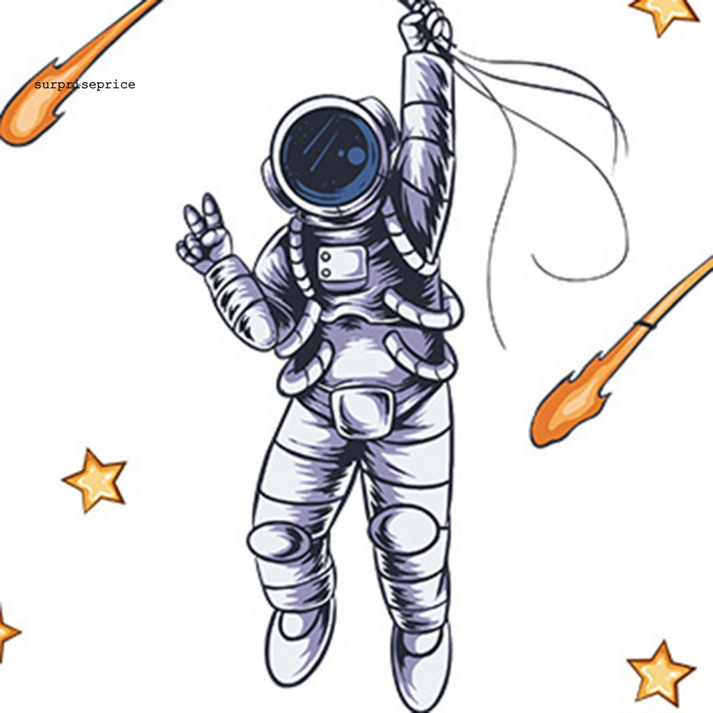 Set 2 Miếng Dán Tường PVC Hình Hành Tinh Hoạt Hình Dễ Lắp Đặt Cho Phòng Trẻ Em