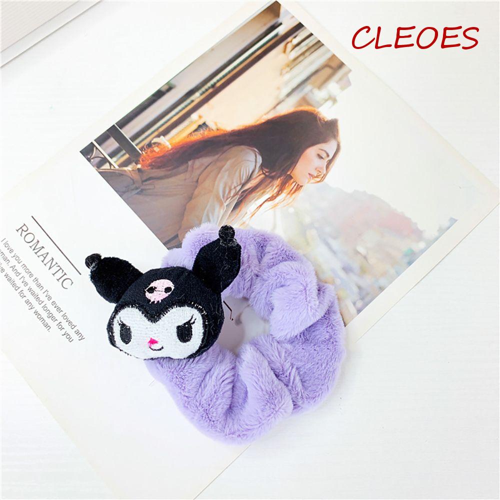 Dây Cột Tóc Scrunchies Bằng Vải Họa Tiết Hoạt Hình Tai To Cho Nữ