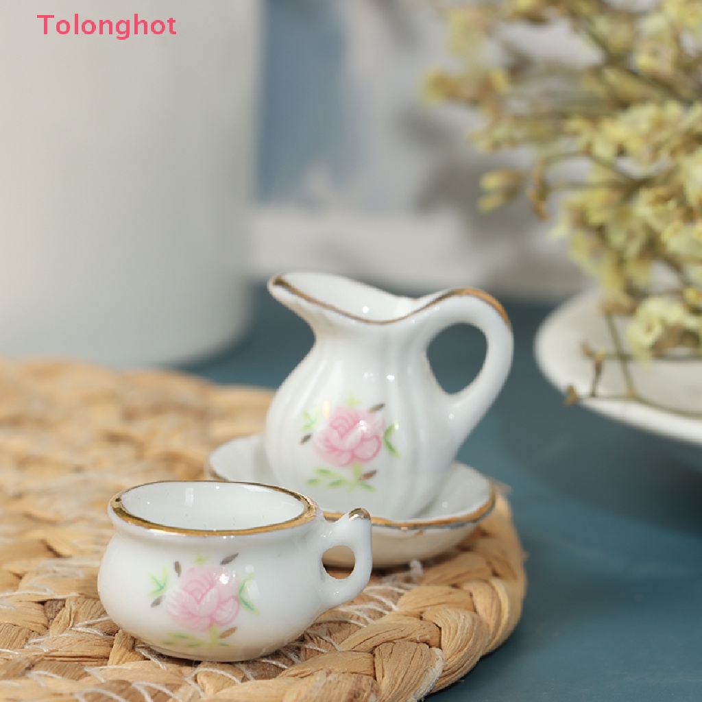 Set 8 Chai Đựng Xà Phòng Bằng Sứ Tỉ Lệ 1 / 12 Trang Trí Nhà Búp Bê