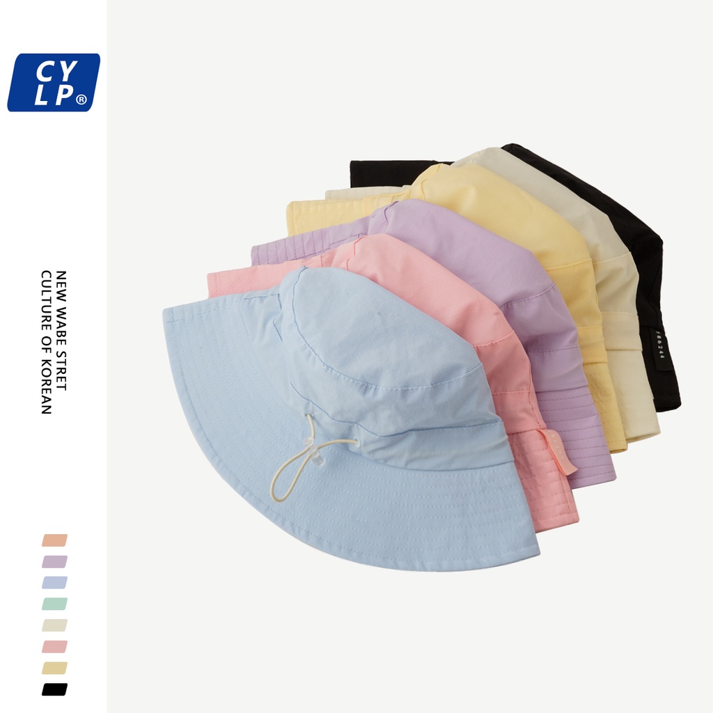 Mũ Tai Bèo Mỏng Chống Nắng Nhanh Khô Màu Sắc Tươi Sáng Phong Cách Harajuku Hàn Quốc Cho Nữ