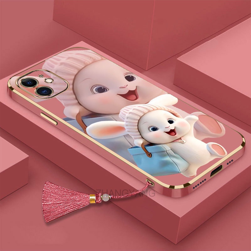 Ốp lưng iPhone 11 iPhone 11 Pro iPhone 11 Pro Max Silicon Viền Thẳng Họa Tiết Chú Thỏ Nhiều Màu Dễ Thương Kèm Dây Đeo Cho iPhone 11 iPhone 11 Pro iPhone 11 Pro Max