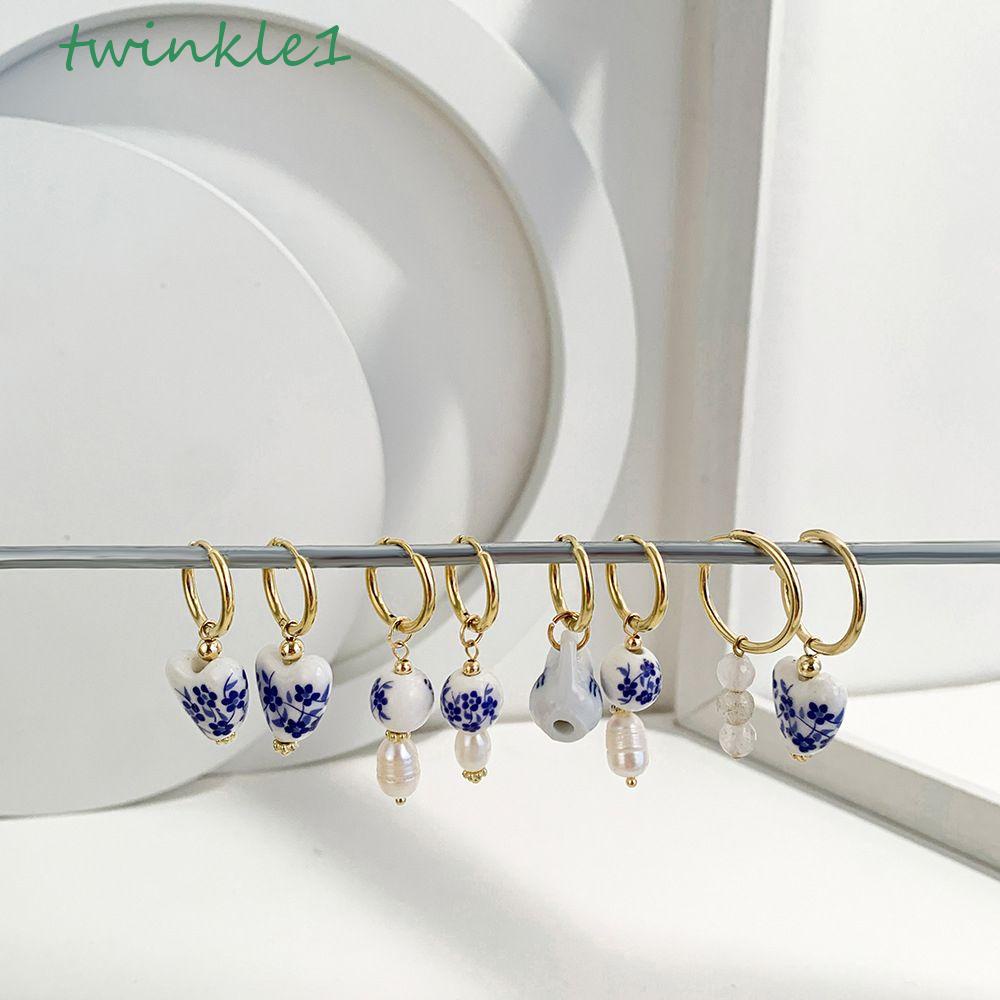 Bông Tai Khoen Tròn Hình Trái Tim Đơn Giản Thời Trang Cho Nữ