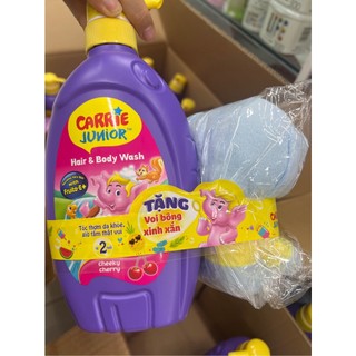 Sữa Tắm Gội cho bé Carrie Junior hương Cherry 700g tặng gấu
