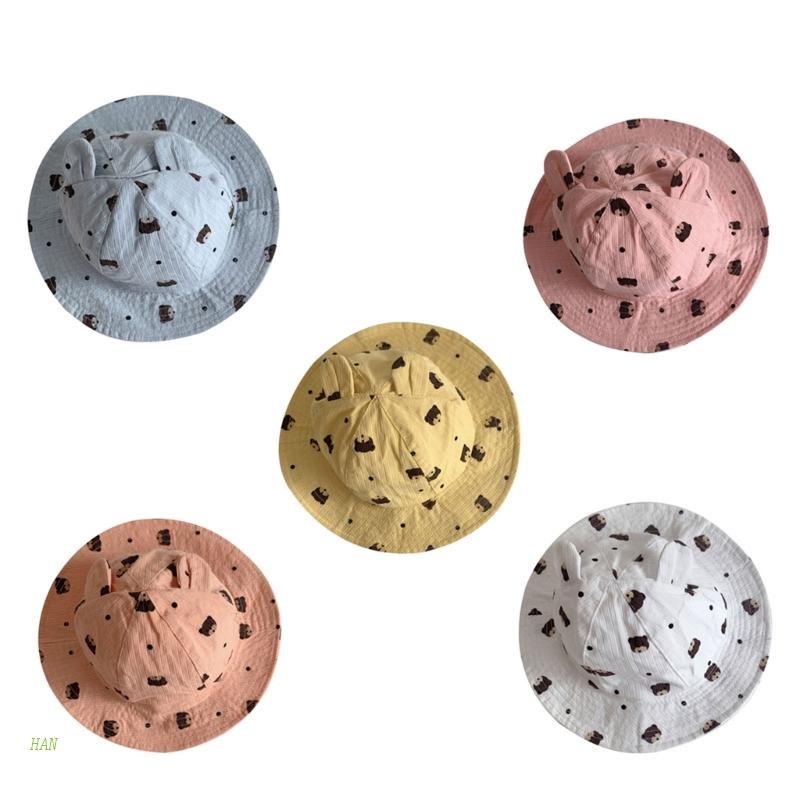 Mũ Tai Gấu Hoạt Hình Chống Nắng Cho Bé 1-2 Tuổi