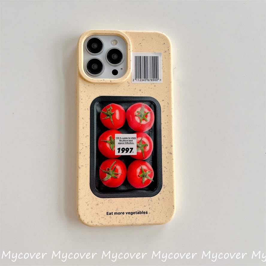 Ốp Điện Thoại Silicon Mềm Họa Tiết Cà Chua Cho iPhone 14 13 12 11 Pro Max X XR Xs Max 6 7 8 Plus