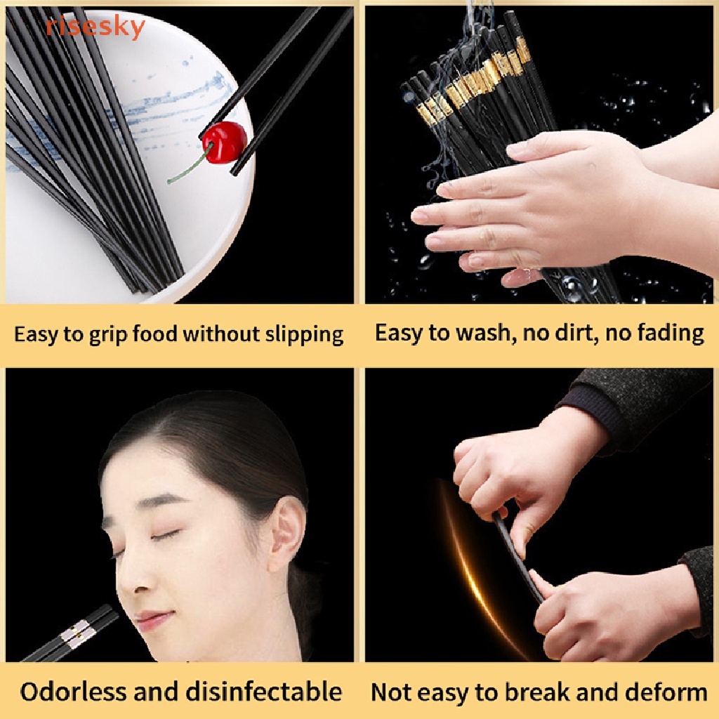 Set 10 Đôi Đũa Nhựa Cấp Thực Phẩm Chống Trượt