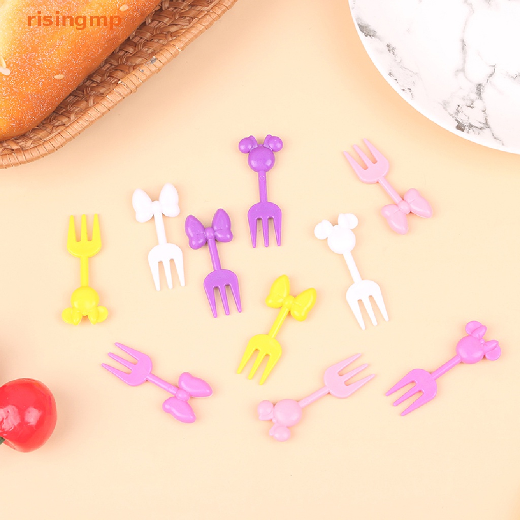 Set 10 Nĩa Ăn Trái Cây Hình Động Vật Mini Trang Trí Cho Bé