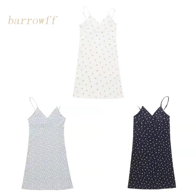 Đầm Hai Dây Cổ Chữ V Dáng Ôm In Họa Tiết Hoa Phong Cách Cổ Điển Thời Trang Mùa Hè Quyến Rũ Cho Nữ