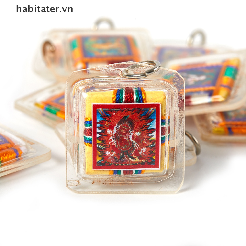 Tater Móc Khóa Nhỏ Màu Xanh Lá Tây Tạng Tangka Buddhism Fengshui