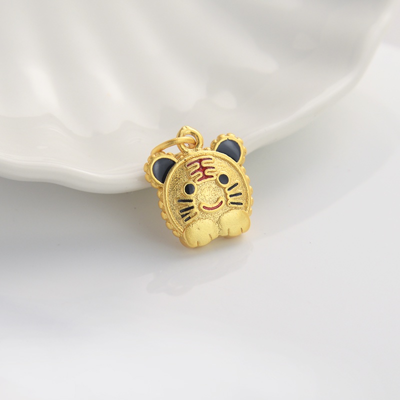 Mặt Dây Chuyền Hình Hổ Nhỏ Màu Vàng Kim Mạnh Mẽ Phụ Kiện Làm Trang Sức diy