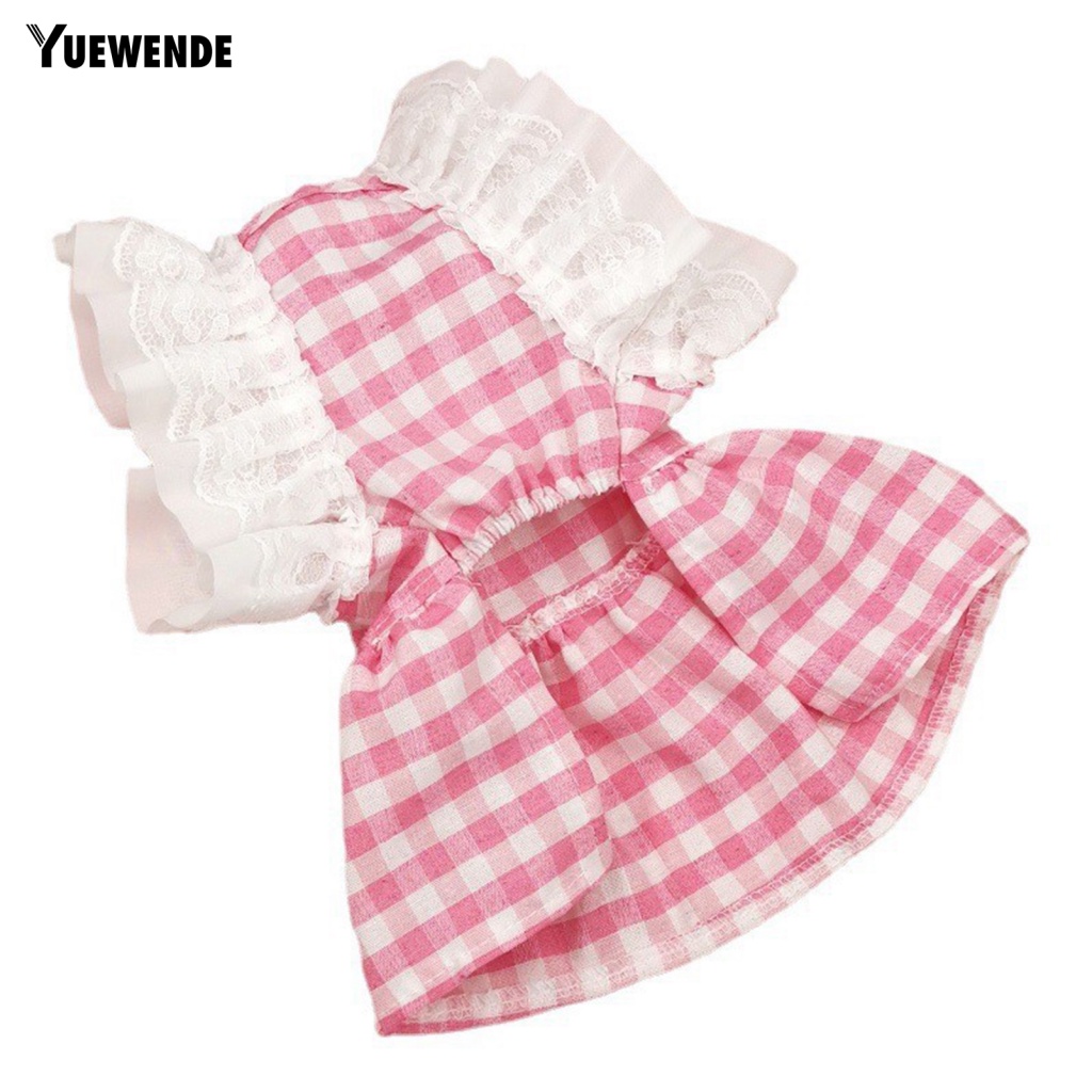 Đầm Họa Tiết Caro Đính Nơ Phối Bèo Thời Trang Mùa Hè Xinh Xắn Cho Thú Cưng