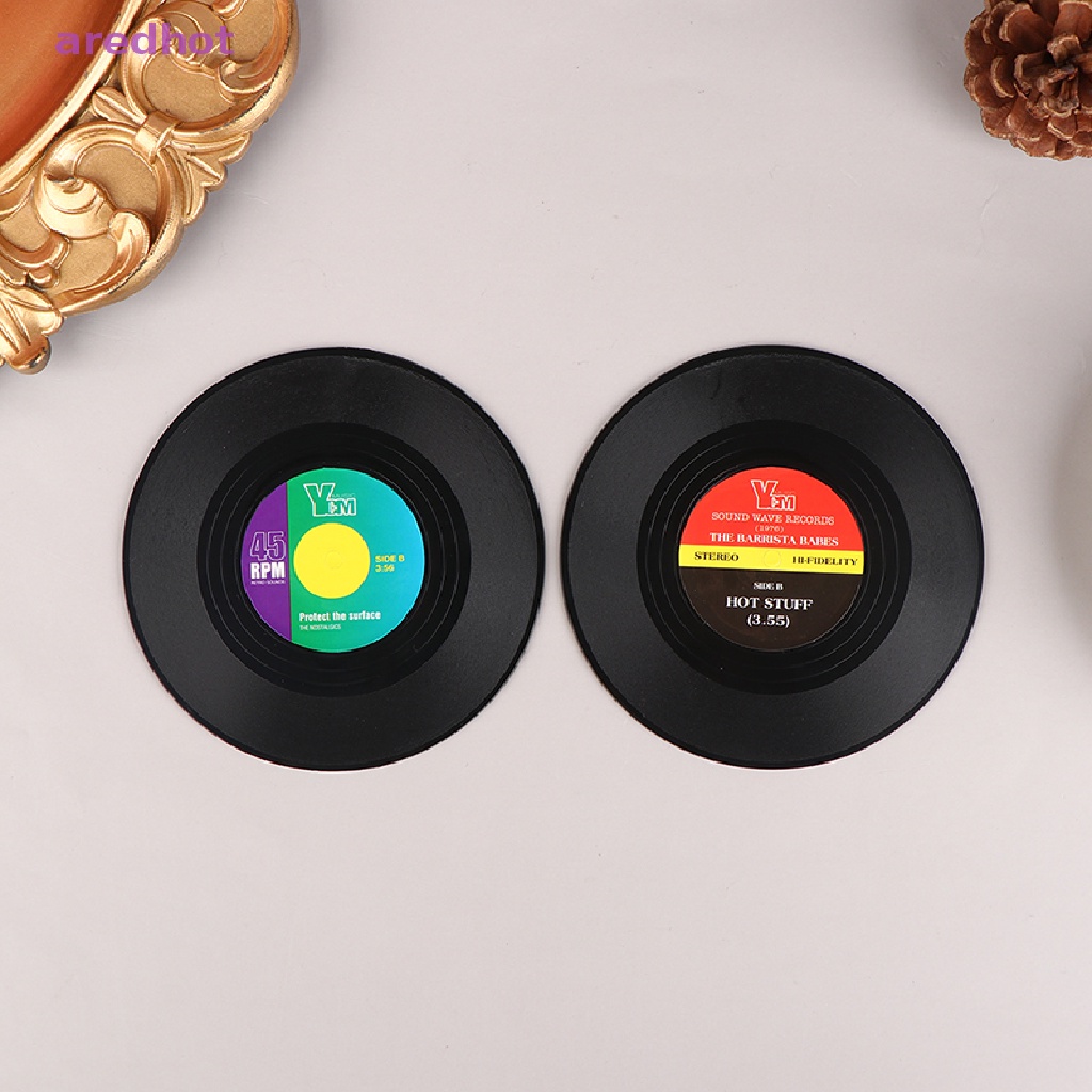 Bộ 2 / 4 Đế Lót Cốc Bằng Nhựa Chống Trượt Phong Cách Retro Mới