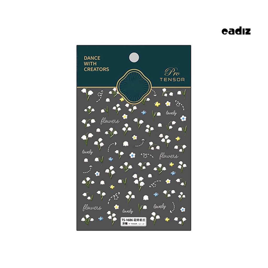 Miếng Dán Trang Trí Móng Tay 3D Tự Dính Không Phai Chống Rơi Vỡ Họa Tiết Hoa 5D Dành Cho Nữ