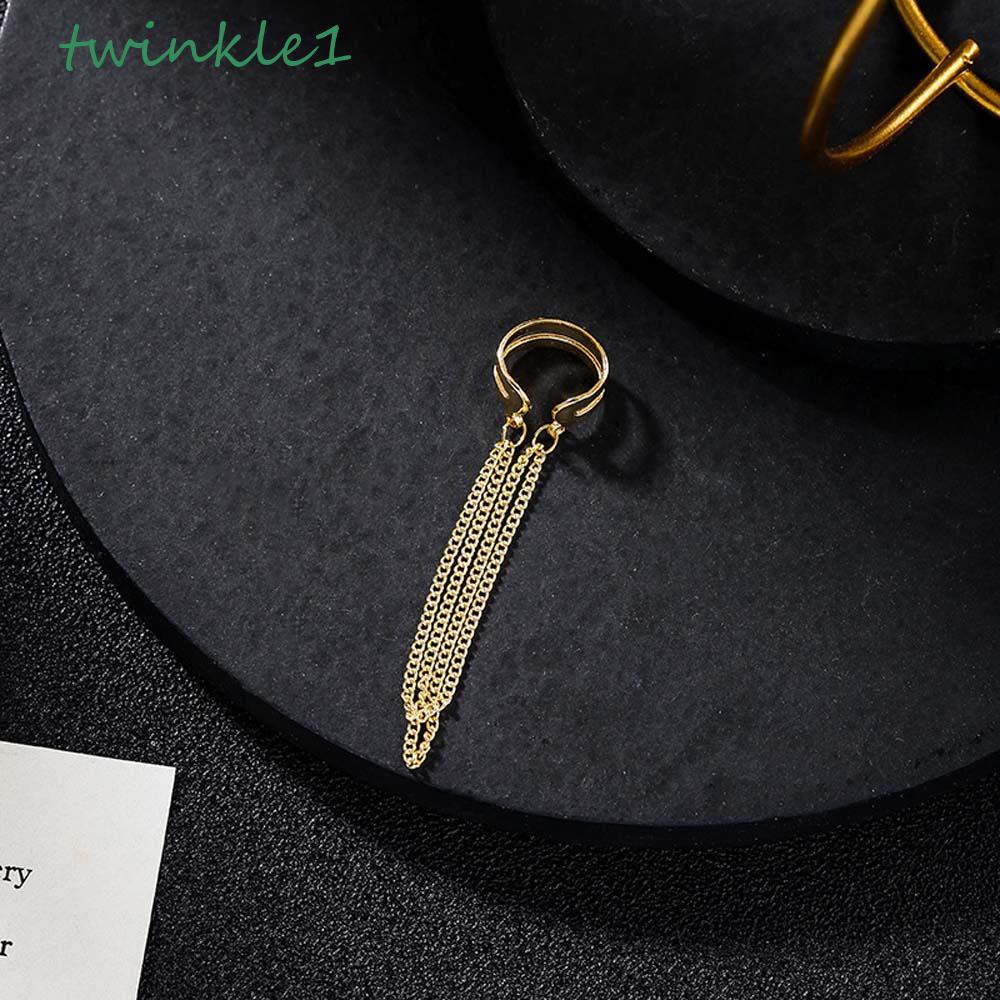 Khuyên Kẹp Vành Tai Dáng Dài Không Xỏ Lỗ Bằng Hợp Kim Thời Trang Cho Nữ