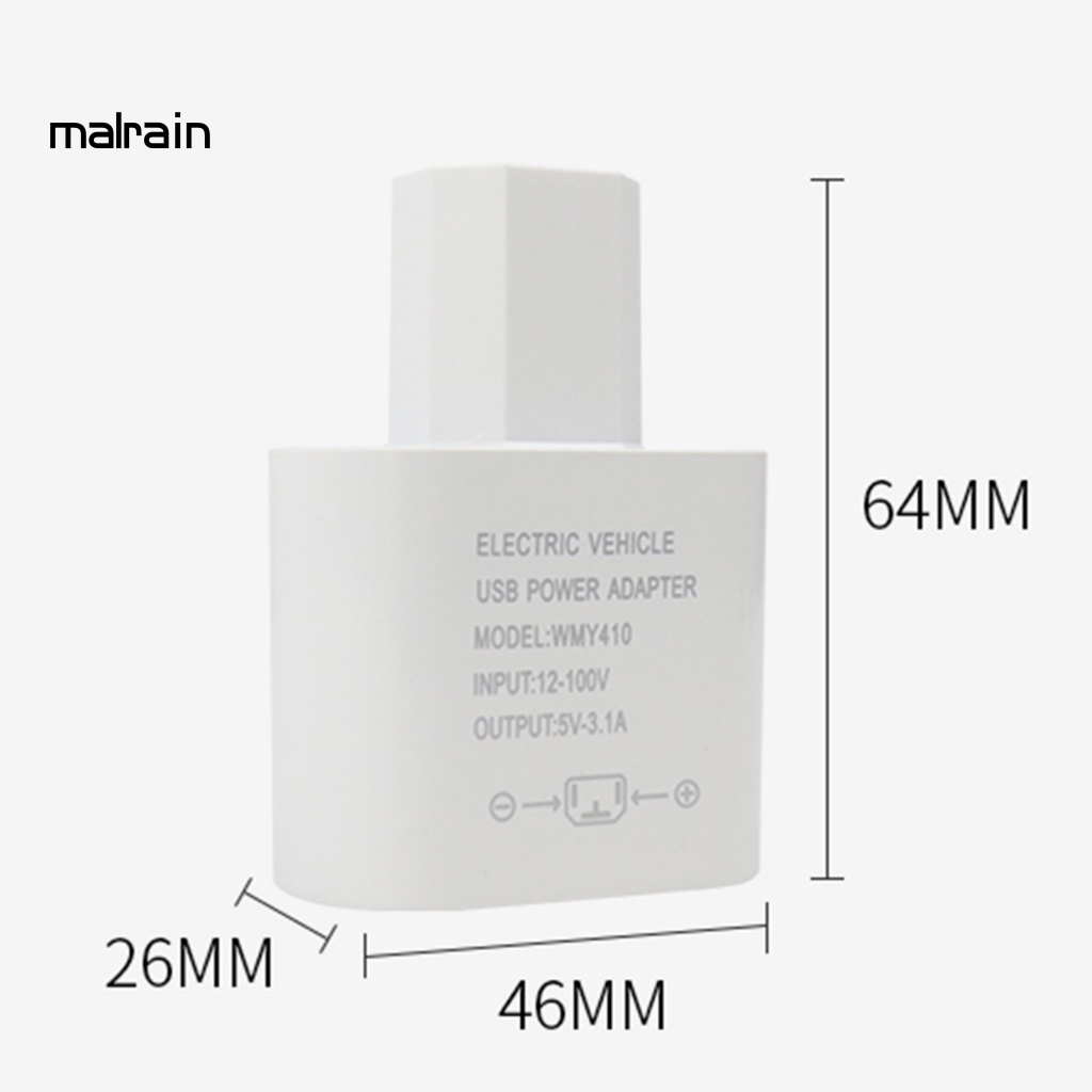 Cục Sạc Chuyển Đổi Hai Cổng USB PC 12V-100V Sang 5V 3A Màn Hình Kỹ Thuật Số Cho Xe Hơi