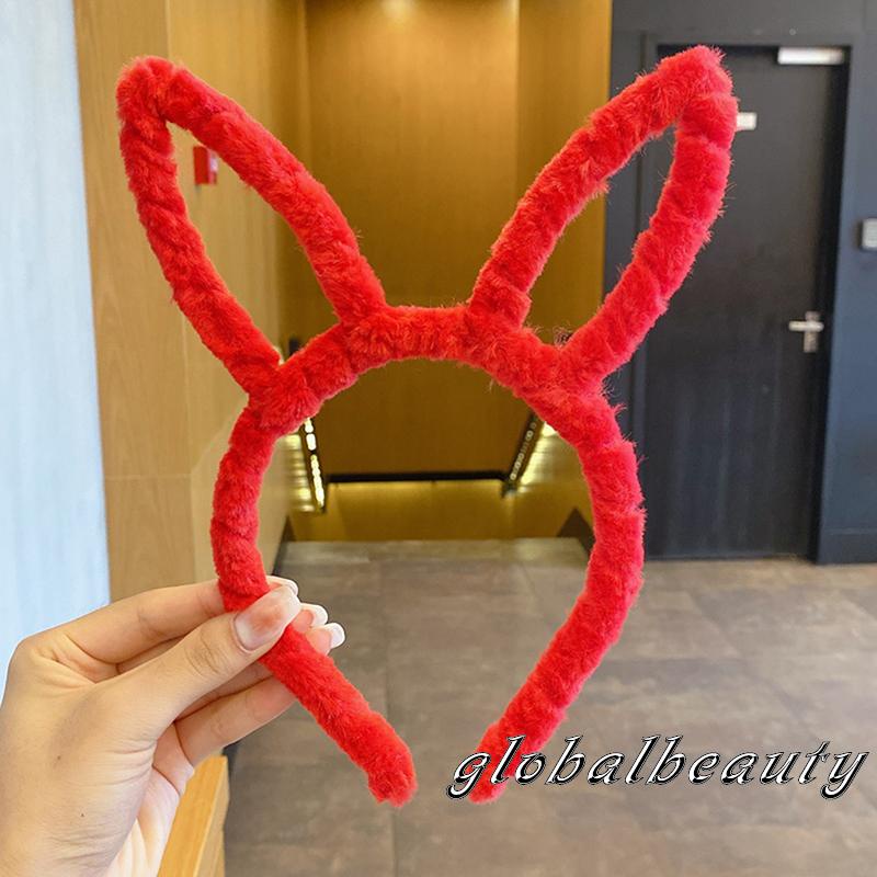 Băng Đô Cài Tóc Hình Tai Thỏ Nhồi Bông Phong Cách Halloween