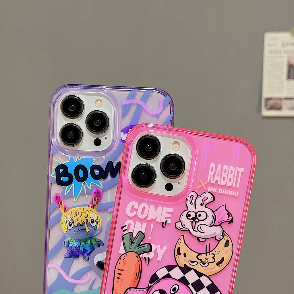 Ốp Điện Thoại tpu Dẻo Trong Suốt Họa Tiết Hoạt Hình Độc Đáo Chống Sốc Chống Rơi Cho iPhone 11 12 13 14 PRO Max