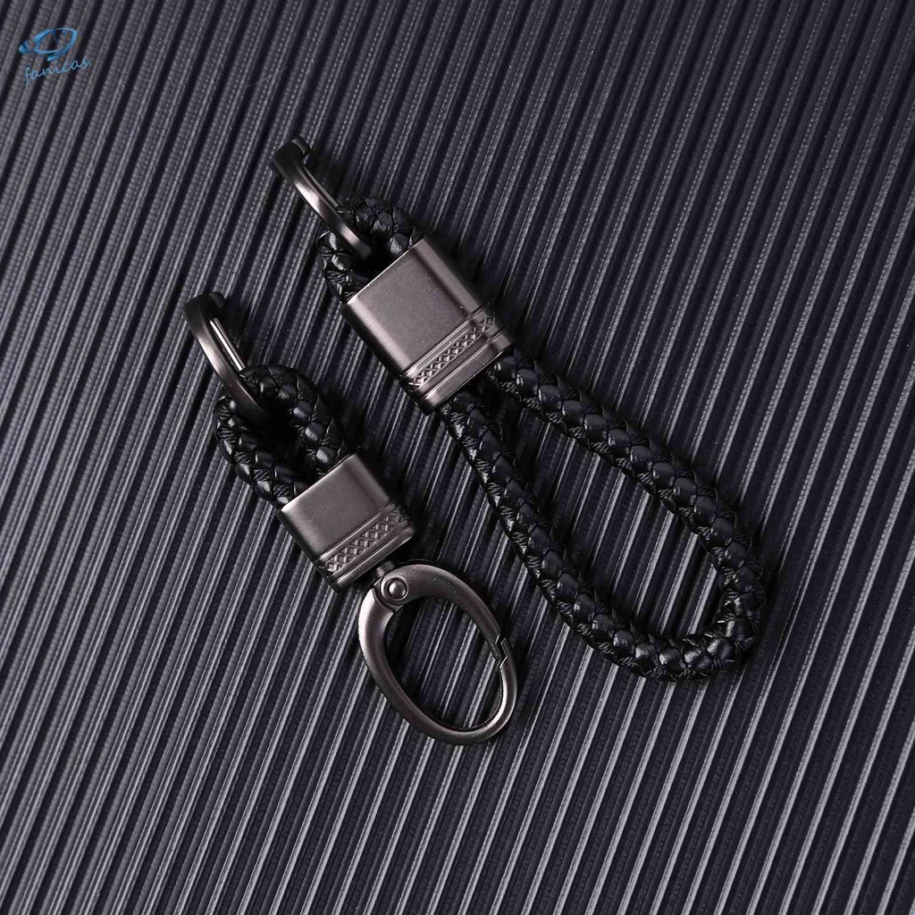 Set 2 Móc Khóa Dây Da Bện Thời Trang