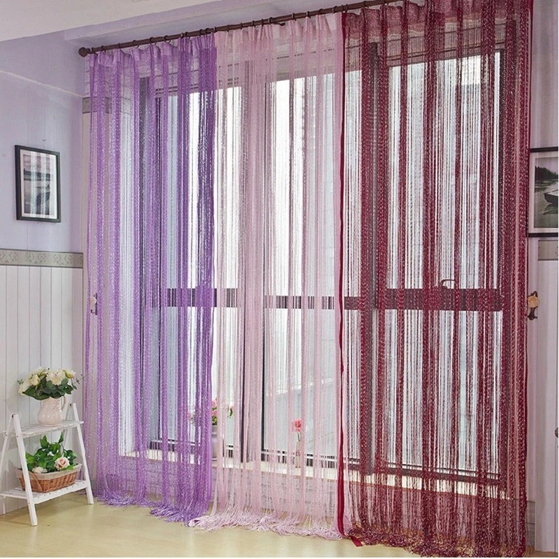 Rèm Cửa Dây Tua Rua Lấp Lánh Màu Bạc Trang Trí Phòng Khách / Tiệc Cưới DIY Kích Thước 100x200cm Mới