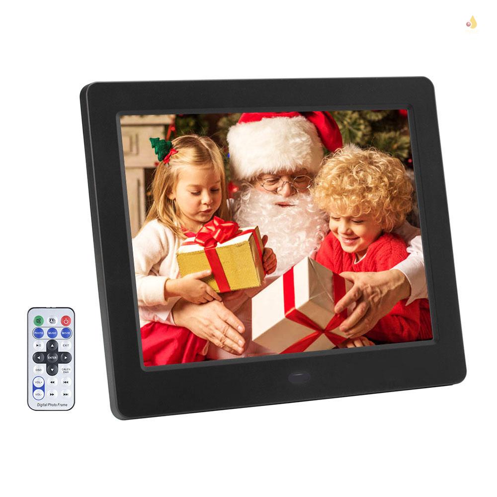 Đồng Hồ Báo Thức Kỹ Thuật Số Màn Hình Rộng 8 Inch HD MP3 MP4 Kèm Điều Khiển Từ Xa Dùng Làm Quà Tặng Giáng Sinh