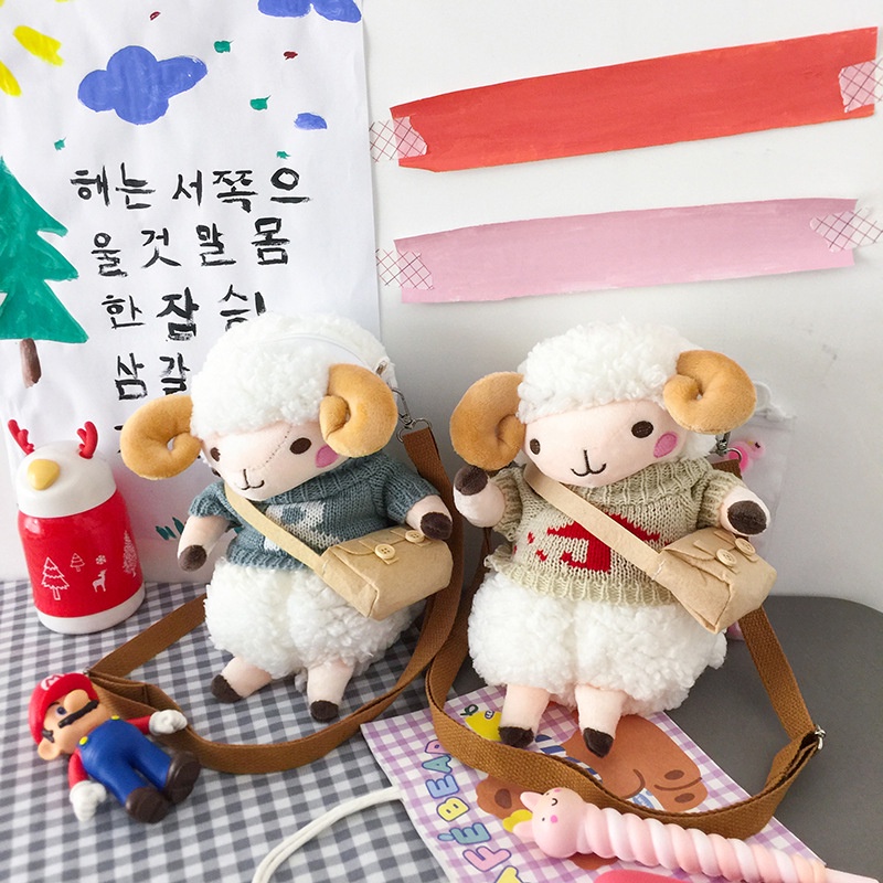 Túi Đeo Chéo Hình Thú Nhồi Bông Dễ Thương Phong Cách Hàn Quốc