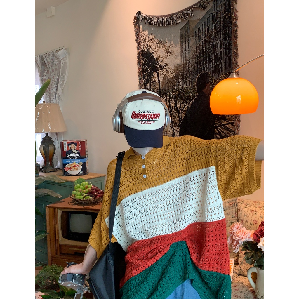 Áo Thun POLO Dệt Kim Ngắn Tay Họa Tiết Kẻ Sọc Nhiều Màu Sắc Thời Trang Cho Nam