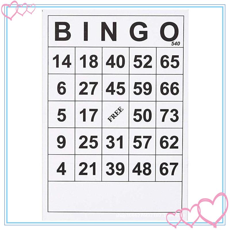 Set 60 Thẻ Chơi Game BINGO 60 Tờ Không Cần Lặp Lại Thiết Kế Đơn