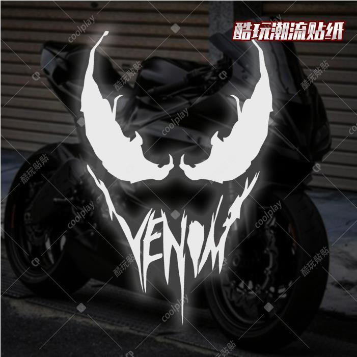 Miếng Dán Trang Trí Kính Chắn Gió Xe Hơi Chống Thấm Nước Phản Quang Hình venom marvel Kiểu Mỹ