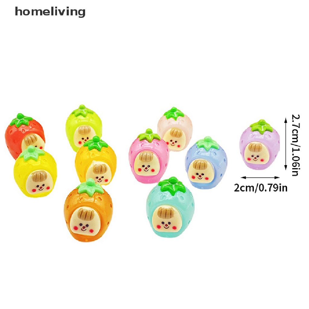 Bộ 2 Đồ trang trí Trái Dâu Hoạt Hình Phát Sáng Dùng Trang Trí Tiểu Cảnh