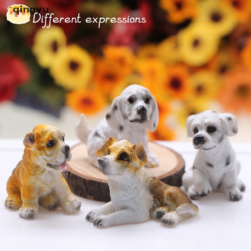 Qingyu Mô Hình Cún Cưng Mini Bằng Nhựa resin Trang Trí Tiểu Cảnh Sân Vườn Nhà Búp Bê