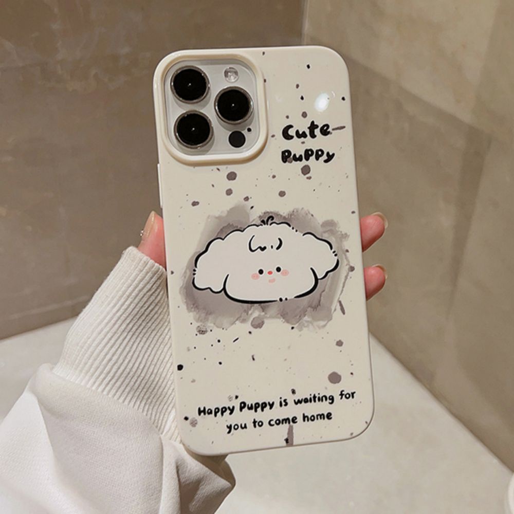 Ốp Điện Thoại TPU Mềm Chống Sốc / Dấu Vân Tay In Hình Chú Chó Dễ Thương Cho IPhone 11 12 13 14 Pro Max X XR 8 7 Plus SE