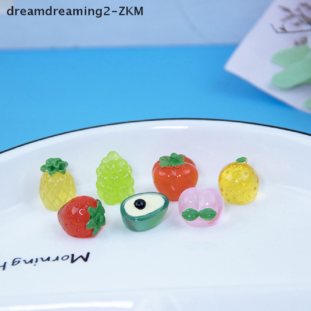 Bộ 5 Phụ Kiện Trang Trí Tóc Hình Trái Cây Hoạt Hình 3D DIY Bằng Nhựa Resin