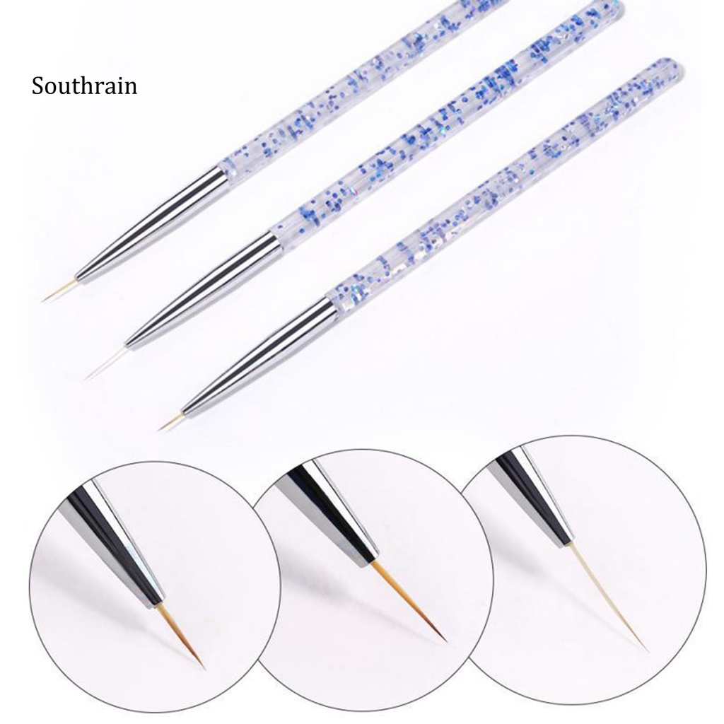 Set 3 Bút Vẽ Móng Nghệ Thuật Đa Năng Siêu Nhẹ Bằng Nhựa Màu Sắc Sống Động