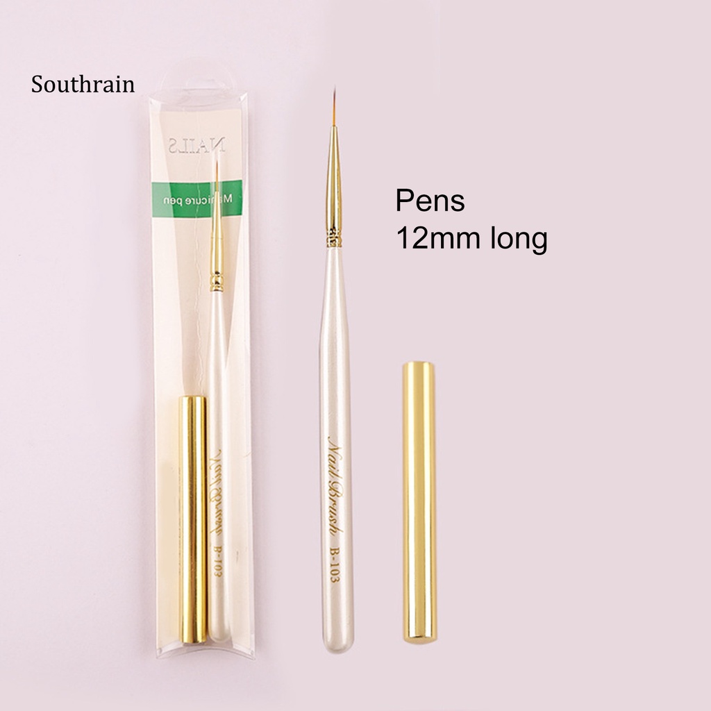 Cọ Vẽ Móng Nghệ Thuật Bằng Sợi Nylon Mềm Không Phai Màu Kèm Nắp Đậy Tiện Dụng DIY