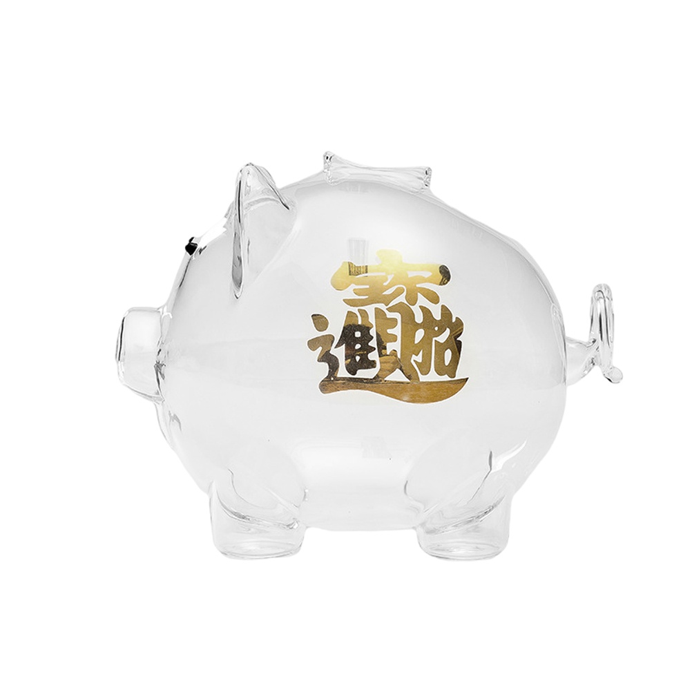 Ống Heo Tiết Kiệm Tiền Bằng Thủy Tinh Dễ Thương Phong Cách Hàn Quốc