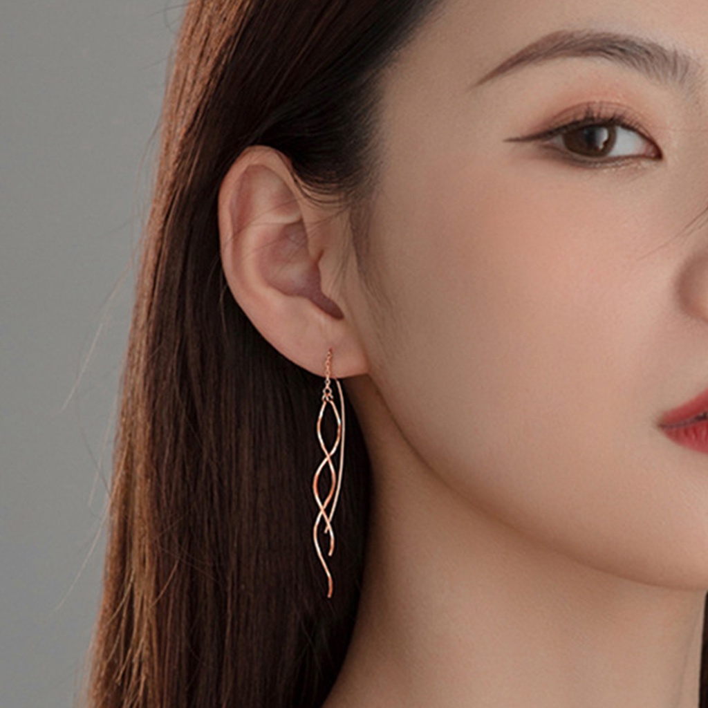 1 Đôi Bông Tai Dáng Dài Họa Tiết Hình Học Độc Đáo Thời Trang Cho Nữ