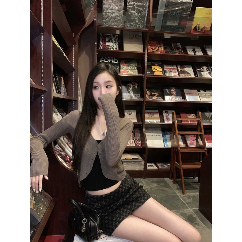 Áo Khoác Cardigan Dệt Kim Chống Nắng Cổ Chữ V Màu Trơn Phong Cách Thời Trang Mới Mùa Hè Cho