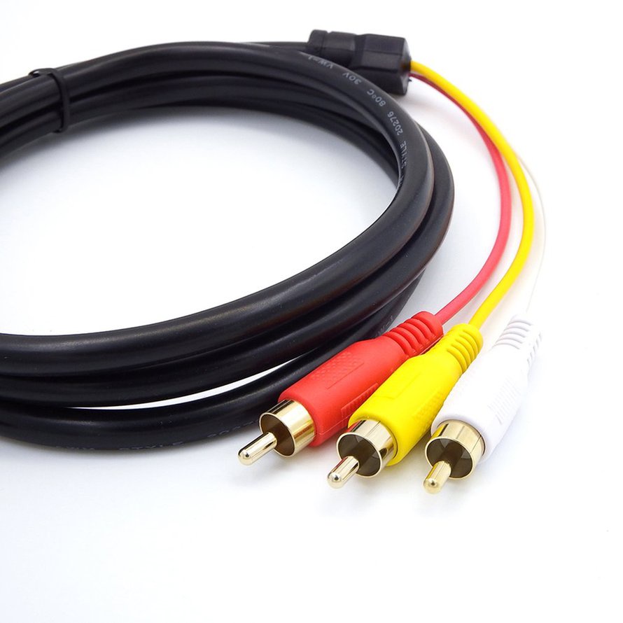 HDMI-compatible Male To 3 RCA Video Audio AV Cable Ad Ter For 1080P TV DVD