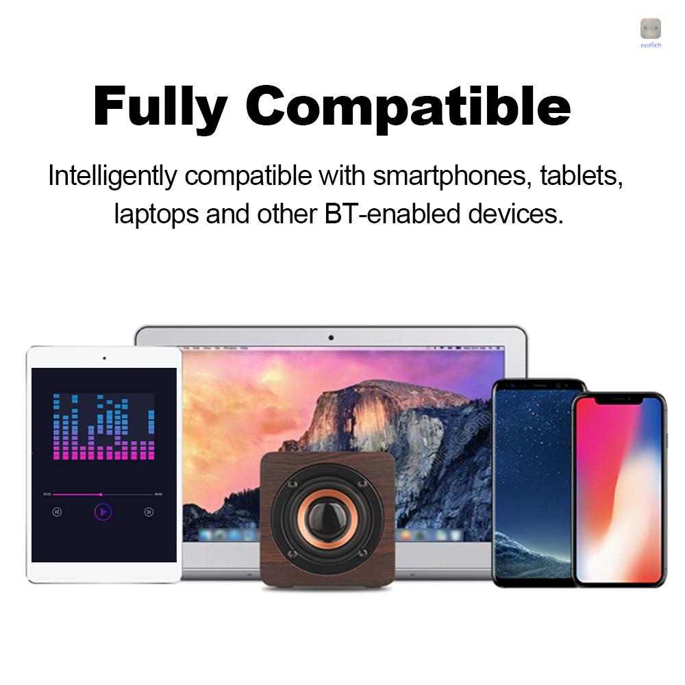 Loa Bluetooth Không Dây Q1 Mini Âm Siêu Trầm Mạnh Mẽ Bằng Gỗ Cho Điện Thoại Thông Minh / Máy Tính Bảng /