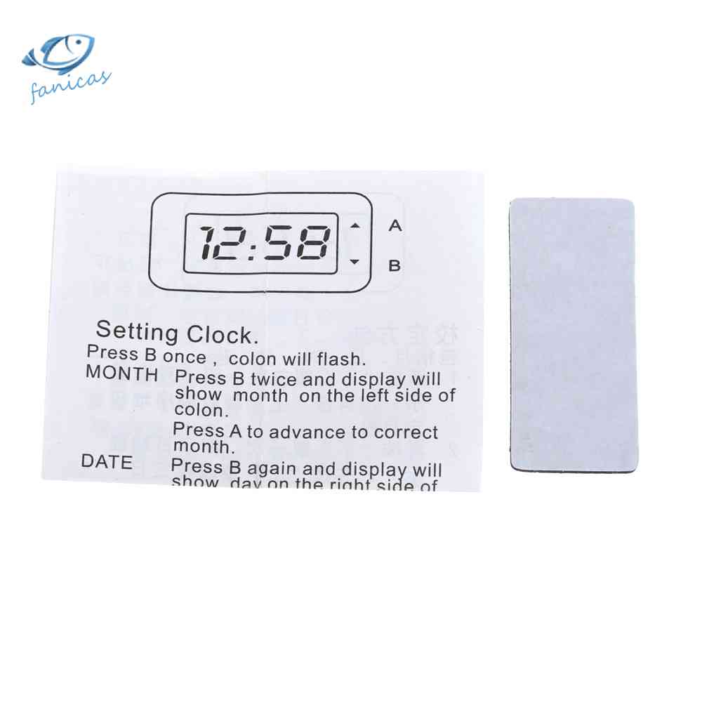 Đồng Hồ Điện Tử LCD Mini Màu Đen Cho Xe Hơi, Xe Tải