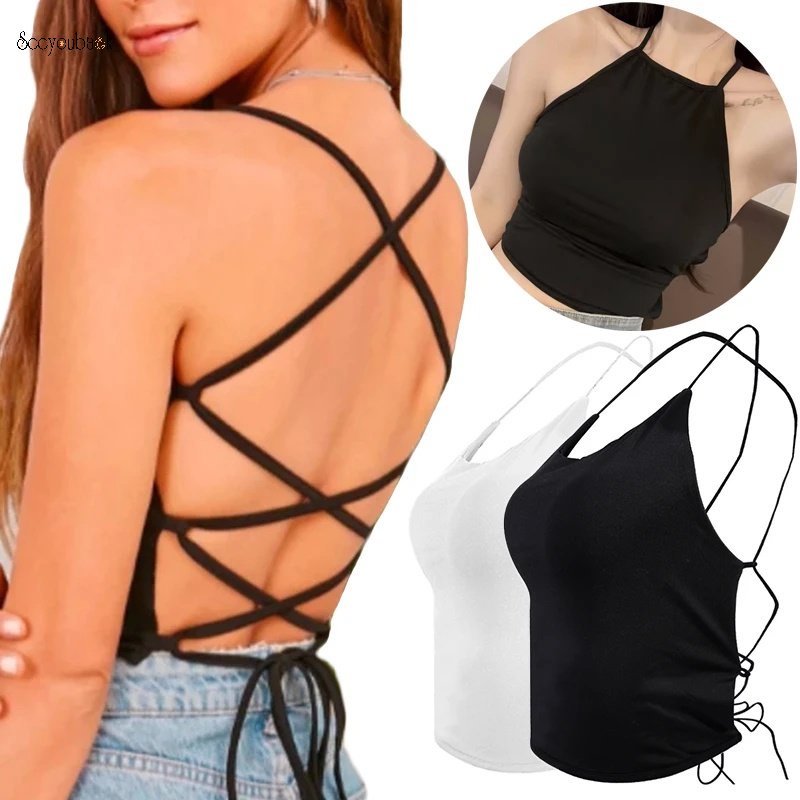 Áo Sát Nách Hở Lưng Y2K Thời Trang Mùa Hè Cho Phái Nữ