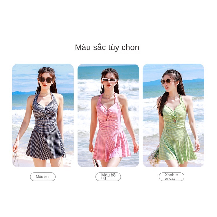 Đồ Bơi Một Mảnh Họa Tiết Sọc Caro Phong Cách Thời Trang Mới Cho Nữ