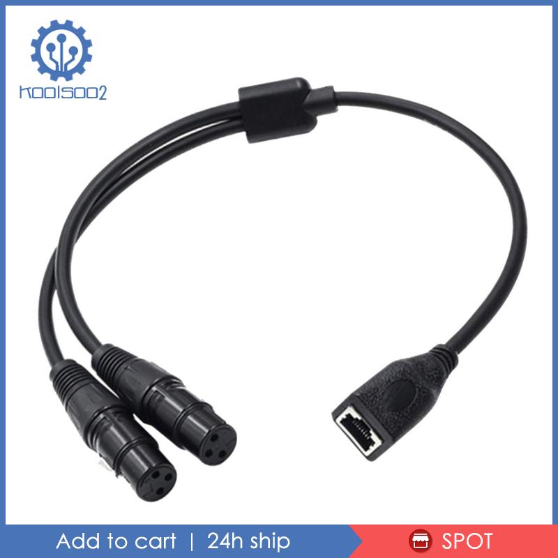 Cáp Chuyển Đổi Koolsoo2 Dual XLR 3Pin Female Sang RJ45 Dài 1.64ft
