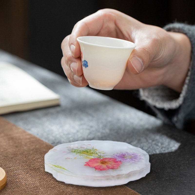Khuôn Làm Đế Lót Ly Hình Tròn Bằng Nhựa Resin Thủ Công Trang Trí Nội Thất