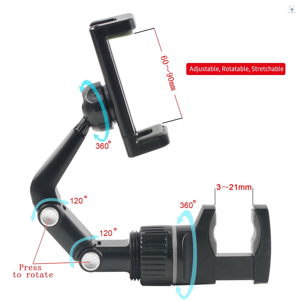 Giá Đỡ Điện Thoại / Mic / Đàn Guitar Đầu Xoay 360 Độ Kèm 10 Miếng Vải Lau Chùi