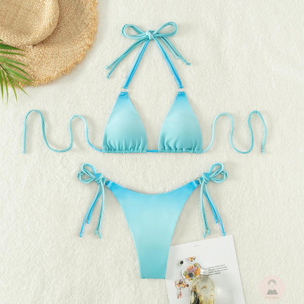 Bộ Bikini 2 Mảnh Màu Sắc Gradient Thời Trang Mùa Hè Cho Nữ