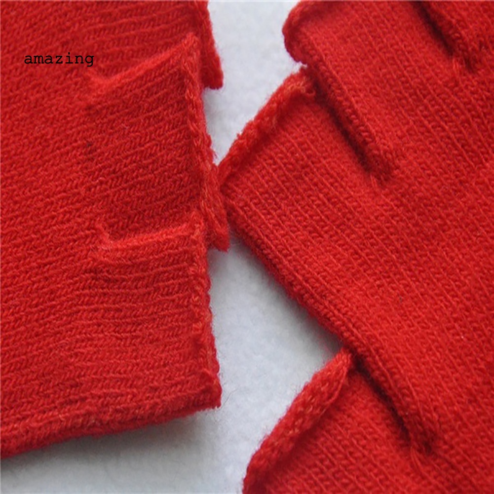 1 Cặp Găng Tay Len Hở Ngón Mềm Mại Co Giãn Thoáng Khí Giữ Ấm Mùa Đông Dành Cho Nam Nữ