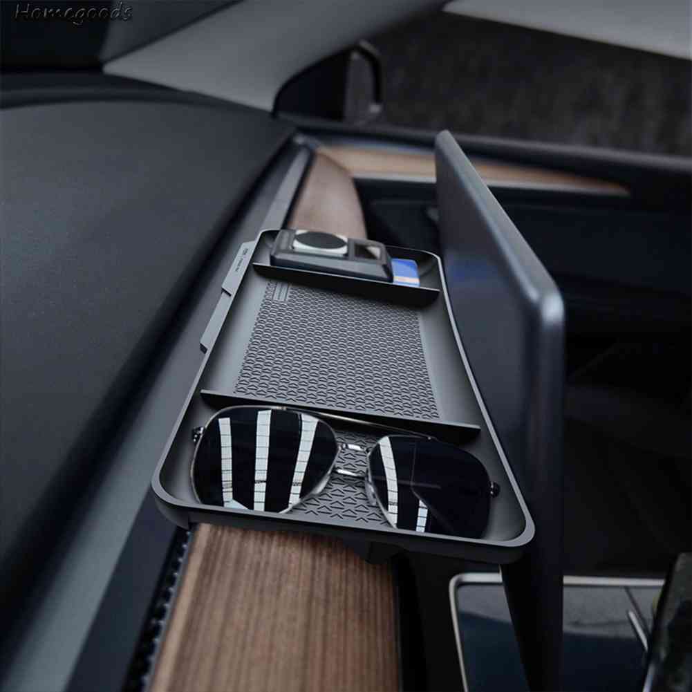 Hộp Đựng Đồ Dùng Màu Đen Bằng TPU Chống Trượt Cho Tesla Model 3 Y 2023